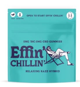 Relaxing Razz Hybrid 1:1 THC:CBD Gummies | 100mg, 20pk